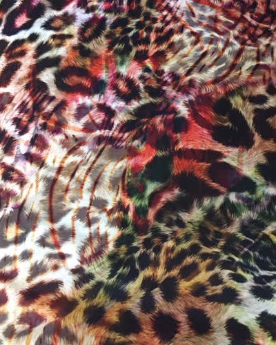 Leopárd mintás fürdőruha anyag - RED/BROWN